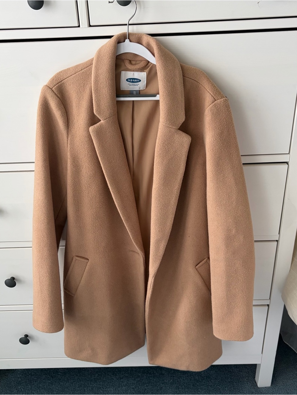 Old Navy Women's Camel/Tan Single-Breasted Pea Coat